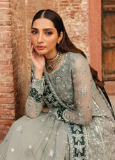 Ritzier By Farasha Embroidered Net 3 Piece Unstitched Suit FSH24R D-07 GREY VEIL